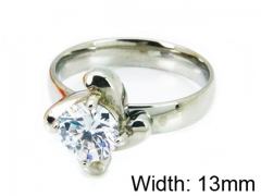 HY Stainless Steel 316L Lady Big-Crystal Rings-HY30R0632LW