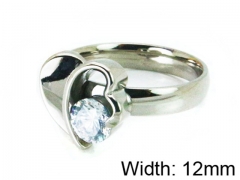 HY Stainless Steel 316L Lady Big-Crystal Rings-HY30R0604LT