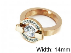 HY Stainless Steel 316L Lady Big-Crystal Rings-HY14R0268HIT