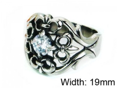 HY Stainless Steel 316L Men Big-Crystal Rings-HY22R1245HJZ