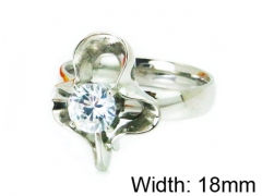 HY Stainless Steel 316L Lady Big-Crystal Rings-HY30R0623LR