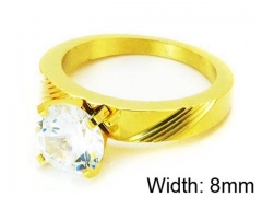 HY Stainless Steel 316L Lady Big-Crystal Rings-HY05R0176HHR