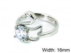 HY Stainless Steel 316L Lady Big-Crystal Rings-HY30R0638LR