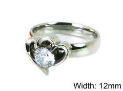 HY Stainless Steel 316L Lady Big-Crystal Rings-HY30R0636LX