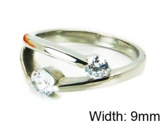 HY Stainless Steel 316L Lady Big-Crystal Rings-HY30R0553NL