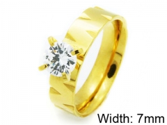 HY Stainless Steel 316L Lady Big-Crystal Rings-HY06R0231L0