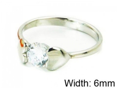 HY Stainless Steel 316L Lady Big-Crystal Rings-HY30R0554MB