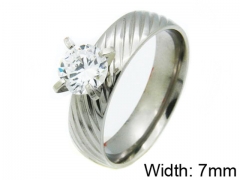 HY Stainless Steel 316L Lady Big-Crystal Rings-HY06R0233K5