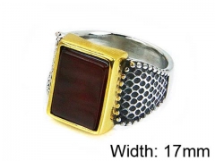 HY Stainless Steel 316L Men Gemstone Rings-HY17R0149HJW