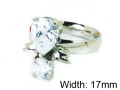 HY Stainless Steel 316L Lady Big-Crystal Rings-HY30R0629LA