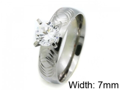 HY Stainless Steel 316L Lady Big-Crystal Rings-HY06R0220K5