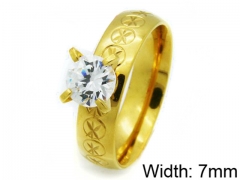 HY Stainless Steel 316L Lady Big-Crystal Rings-HY06R0229L0