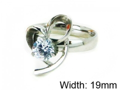 HY Stainless Steel 316L Lady Big-Crystal Rings-HY30R0609LS