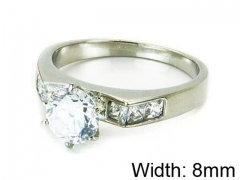 HY Stainless Steel 316L Lady Big-Crystal Rings-HY30R0565HJX