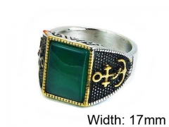 HY Stainless Steel 316L Men Gemstone Rings-HY17R0157HJE