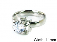 HY Stainless Steel 316L Lady Big-Crystal Rings-HY30R0637LV