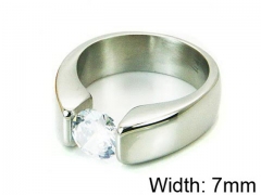 HY Stainless Steel 316L Lady Big-Crystal Rings-HY05R0168HIA