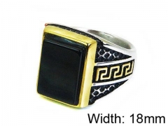 HY Stainless Steel 316L Men Gemstone Rings-HY17R0141HJZ