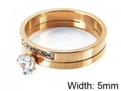 HY Stainless Steel 316L Lady Big-Crystal Rings-HY14R0270PL