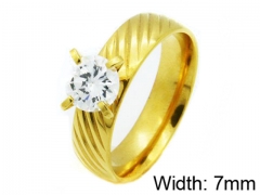 HY Stainless Steel 316L Lady Big-Crystal Rings-HY06R0232L0