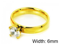 HY Stainless Steel 316L Lady Big-Crystal Rings-HY05R0203OC