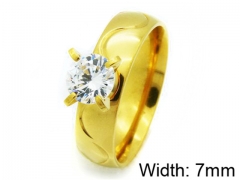 HY Stainless Steel 316L Lady Big-Crystal Rings-HY06R0224L0