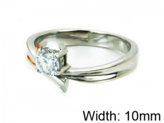 HY Stainless Steel 316L Lady Big-Crystal Rings-HY30R0540MC