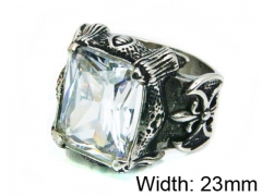 HY Stainless Steel 316L Men Big-Crystal Rings-HY31R0001HLQ