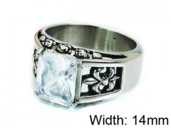 HY Stainless Steel 316L Men Big-Crystal Rings-HY22R1247HKD