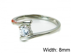 HY Stainless Steel 316L Lady Big-Crystal Rings-HY30R0533ME