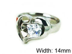 HY Stainless Steel 316L Lady Big-Crystal Rings-HY30R0607LR