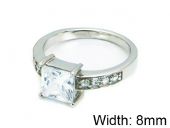 HY Stainless Steel 316L Lady Big-Crystal Rings-HY30R0590HIX