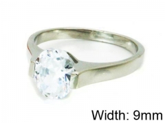 HY Stainless Steel 316L Lady Big-Crystal Rings-HY30R0542NL