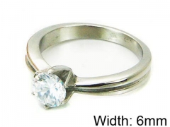 HY Stainless Steel 316L Lady Big-Crystal Rings-HY05R0204HIZ