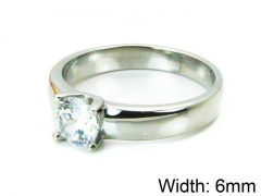 HY Stainless Steel 316L Lady Big-Crystal Rings-HY30R0536MS