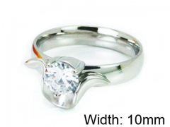 HY Stainless Steel 316L Lady Big-Crystal Rings-HY30R0608LA