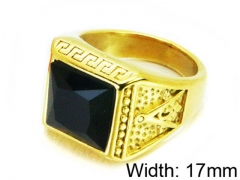 HY Stainless Steel 316L Men Gemstone Rings-HY15R1366HJQ