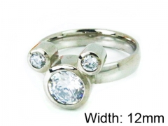 HY Stainless Steel 316L Lady Big-Crystal Rings-HY30R0628LF