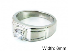 HY Stainless Steel 316L Lady Big-Crystal Rings-HY30R0639MC