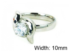 HY Stainless Steel 316L Lady Big-Crystal Rings-HY30R0620LS