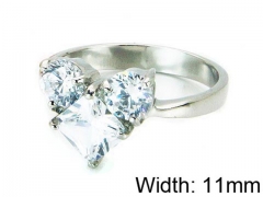 HY Stainless Steel 316L Lady Big-Crystal Rings-HY30R0563HIF