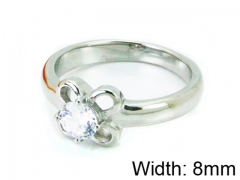 HY Stainless Steel 316L Lady Big-Crystal Rings-HY30R0612LX