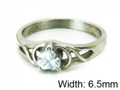 HY Stainless Steel 316L Lady Big-Crystal Rings-HY30R0552ML