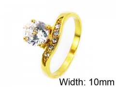 HY Stainless Steel 316L Lady Big-Crystal Rings-HY45R0282NZ