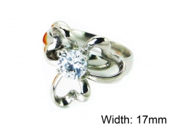 HY Stainless Steel 316L Lady Big-Crystal Rings-HY30R0633LQ