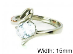 HY Stainless Steel 316L Lady Big-Crystal Rings-HY30R0558NL