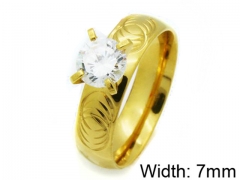 HY Stainless Steel 316L Lady Big-Crystal Rings-HY06R0221L0