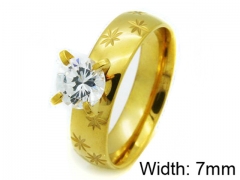 HY Stainless Steel 316L Lady Big-Crystal Rings-HY06R0218L0