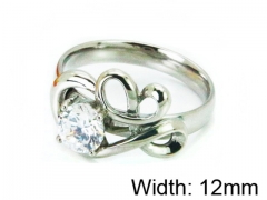 HY Stainless Steel 316L Lady Big-Crystal Rings-HY30R0617LG