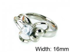 HY Stainless Steel 316L Lady Big-Crystal Rings-HY30R0600LQ